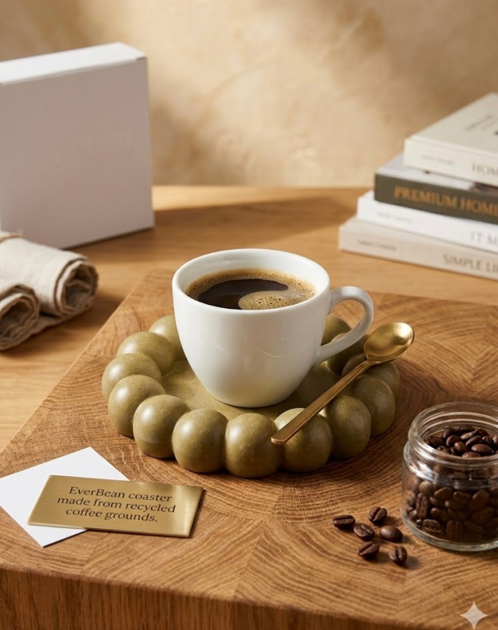 Handcrafted Upcycled Coffee Ground Tray/Coaster
