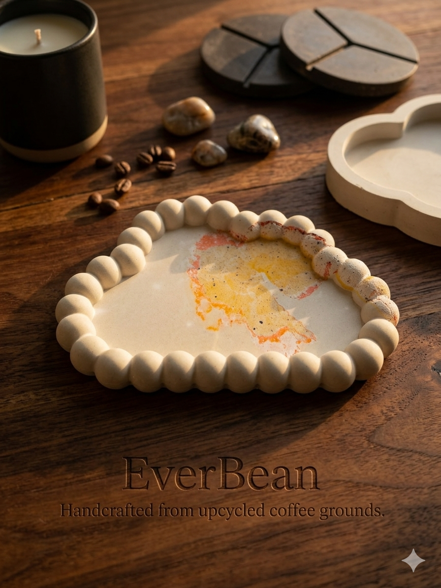 Handcrafted Upcycled Coffee Grounds Tray/Coaster